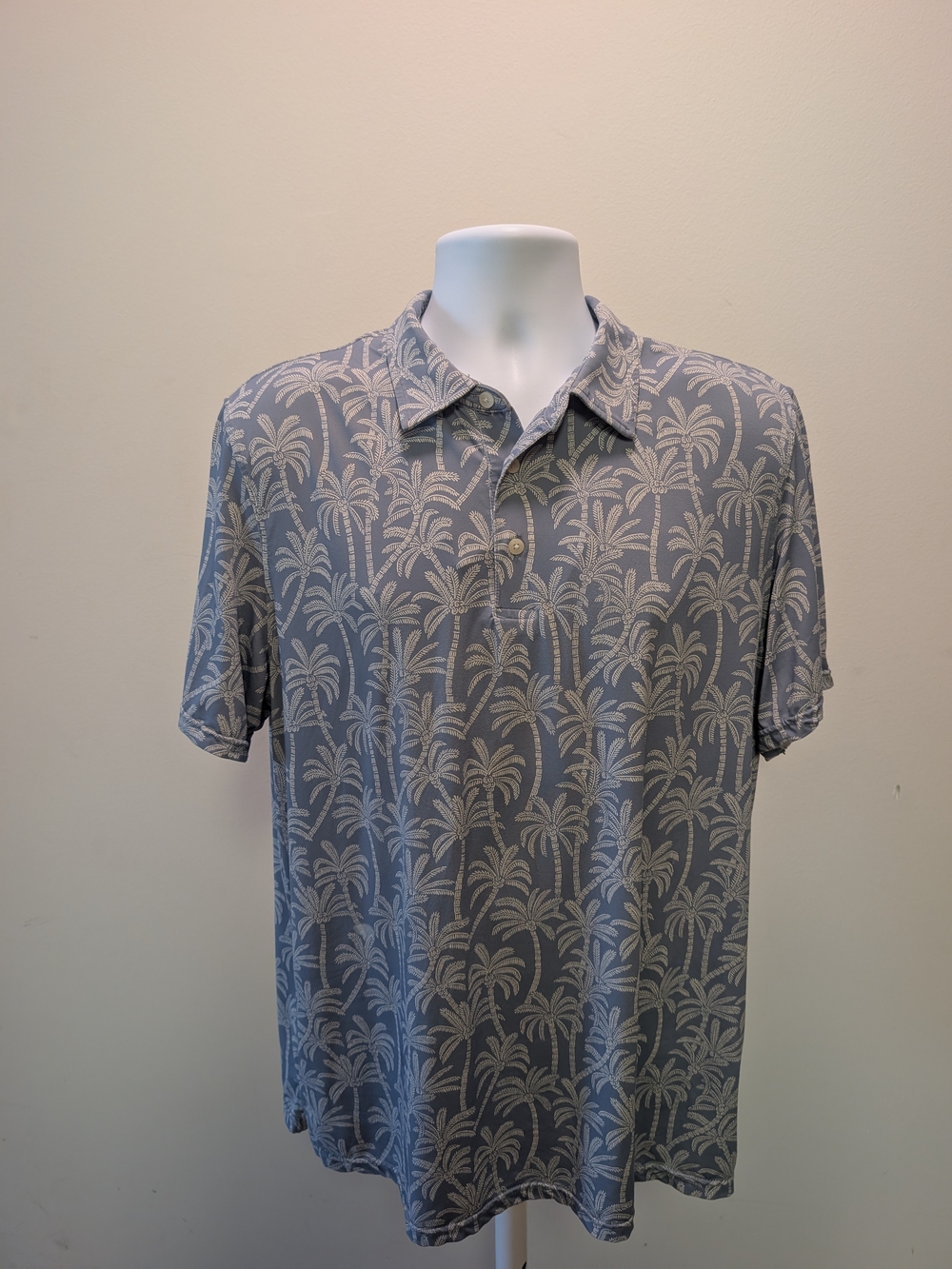 reyn spooner Blue Palm-Print Polo